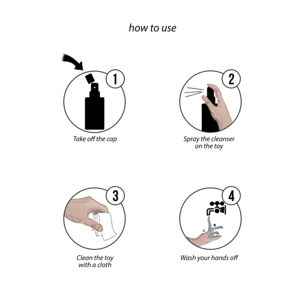 Toy Cleaner: A quick and effective spray for cleaning erotic toys.This product does not contain dyes