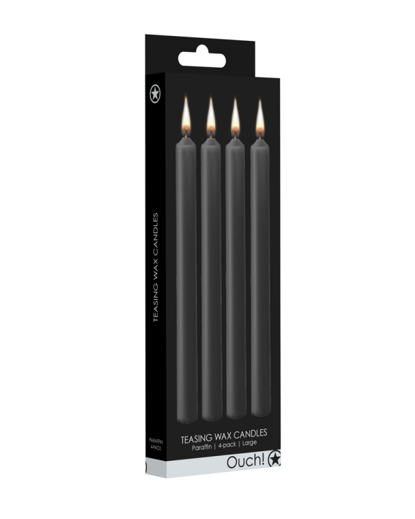 Teasing Wax Candles - 4 Pieces - Large - Black