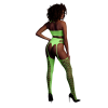Vibrant Crop Top: The Neon Two-Piece with Crop Top and Stockings is a vibrant ensemble that includes a striking crop top