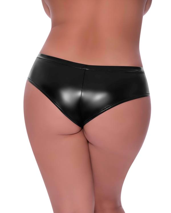 Low Rise Split Crotch Boy Short - 2X - Black