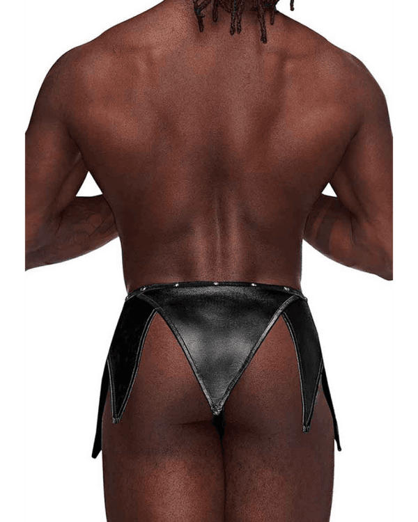 Eros - Gladiator Kilt Design with an Attached Thong - L/XL - Black
