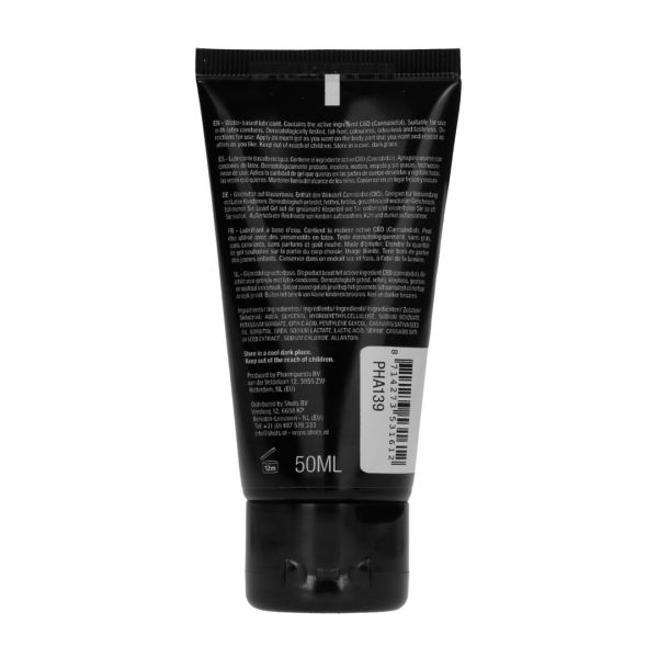 Water-based lubricantContains the active ingredient CBD (cannabidiol)Suitable for use with latex condomsDermatologically tested/