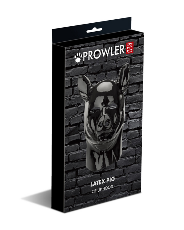 Latex Pig Hood - Black