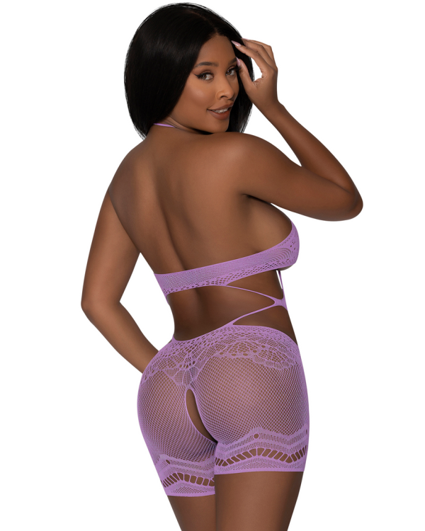 Seamless Crotchless Romper - One Size - Lavender