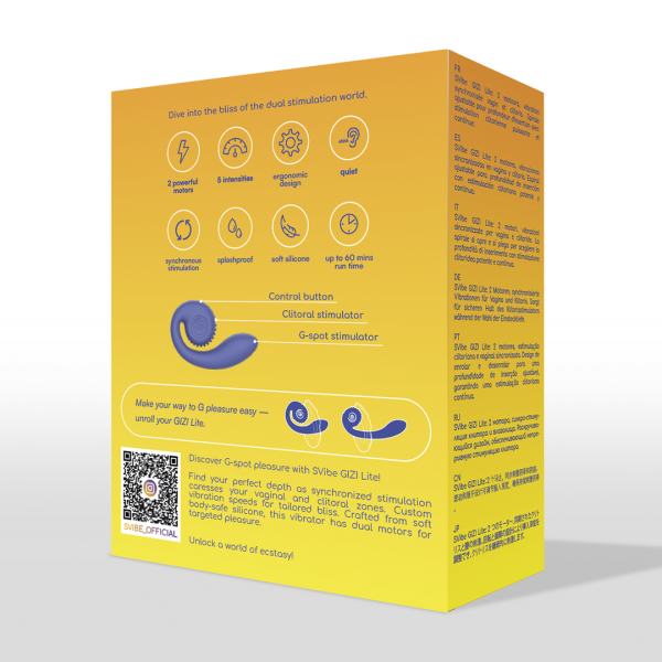 Alternative view of GIZI Lite - Dual G-Spot Stmulator - Juicy Blueberry