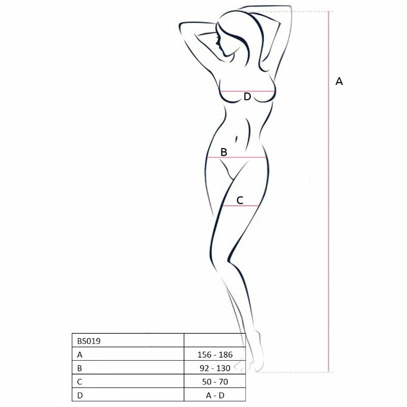 One Size - Boutique Anelma Passion BS019 Bodystocking White - Elegant Mesh Design