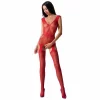 Passion BS062 Bodystocking czerwony kabaretkowy