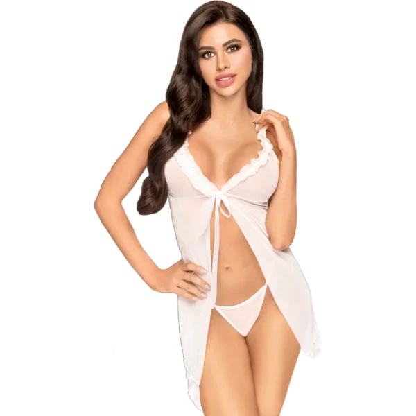 Penthouse Babydoll After Sunset biaÅ‚a S/M elegancka koronka