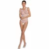 Passion BS086 biaÅ‚a bodystocking z siateczki i koronkÄ…