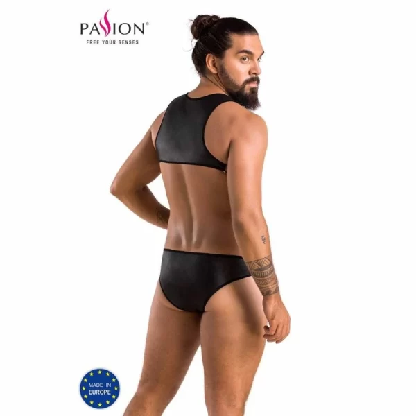 Passion Body Adam Black S/M - Elegant Polyurethane & Polyester Bodysuit