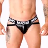 Macho MX25NC Jock czarne - elastyczne szorty ze skory syntetycznej S