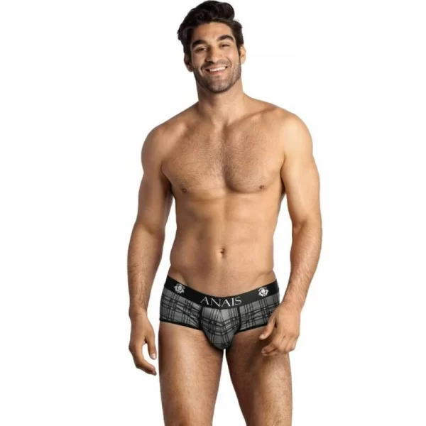 Anais Men Balance Brief S czarno-szara mikrofibra sportowy kroj