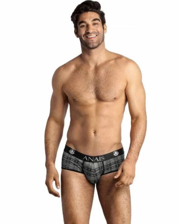 Anais Men Balance Brief S czarno-szara mikrofibra sportowy kroj