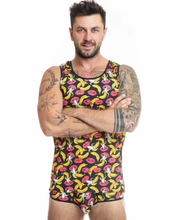 Anais Men Banana Top S - mÄ™ska koszulka z nadrukiem bananow
