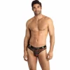 ANAIS MEN CHILL Slip S - Black Tulle Briefs with Colorful Print - Boutique Anelma Anais Men Chill Slip S - czarne slipy z kolorowym wzorem