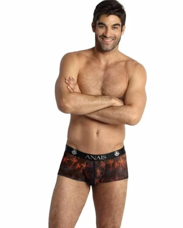 ANAIS MEN CHILL Boxer S czarne bokserki z kolorowym nadrukiem