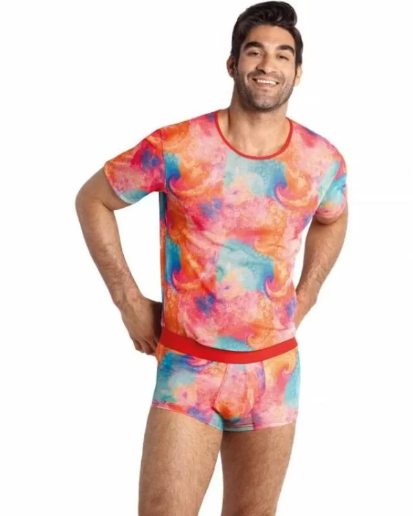 Anais Men T-Shirt Falcon S lycra bananowy wzor dopasowany