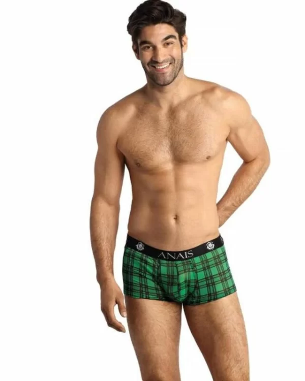 ANAIS MEN Magic Boxer S - Bokserki mÄ™skie w zielono-czarnÄ… kratÄ™