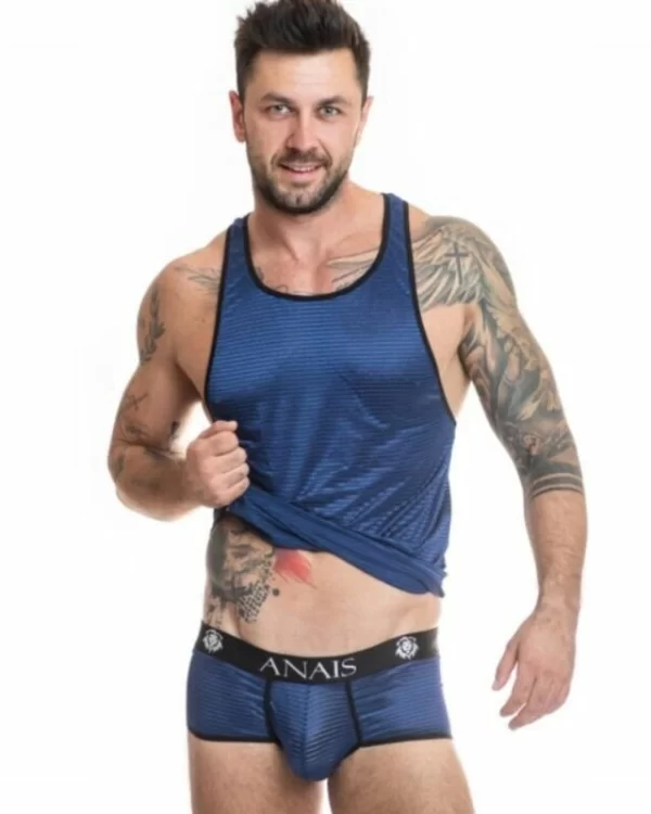 Anais Men Top Naval S - czarny z granatowymi paskami