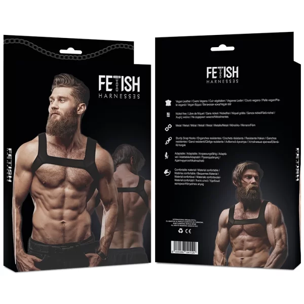 Fetish Submissive Attitude Neoprene Chest Harness for Men L - Adjustable Fit