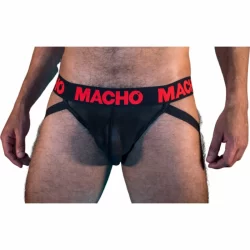 Macho MX26X2 Jockstrap czarno-czerwony XL - elastyczny poÅ‚przezroczysty