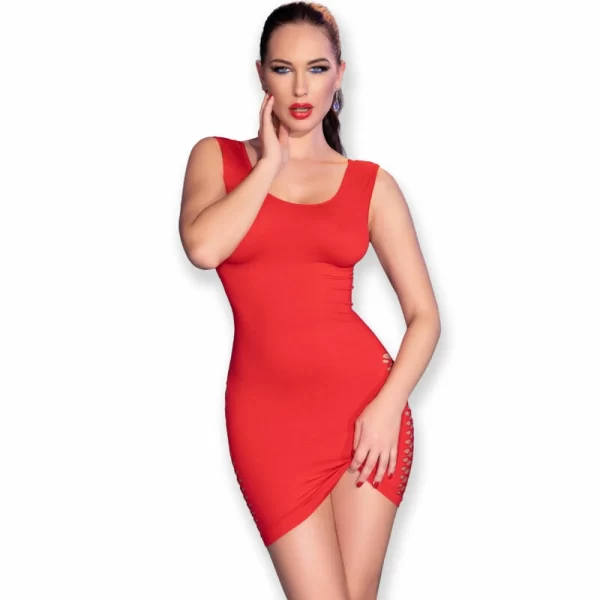 Chilirose CR 4622 sukienka mini czerwona bezszwowa S/M