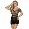 Subblime 951917 Black Crochet Mini Dress - One Size - Boutique Anelma Subblime 951917 Czarna sukienka mini z ażurowym szydełkiem