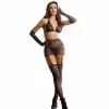 Subblime 952174 Bodystocking siateczkowy czarny z rÄ™kawiczkami