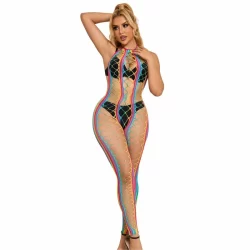 Subblime Rainbow Halter Sukienka Mesh