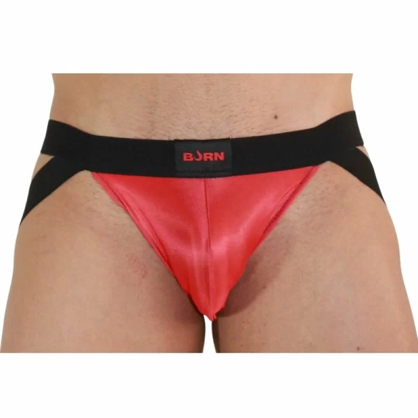 BURN Jock Red/Black S - Premium Elastic Athletic Jockstrap