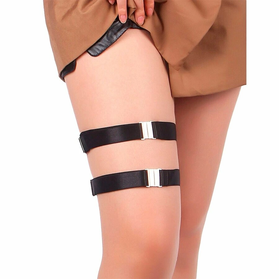 SUBBLIME 957476 Adjustable Leg Straps with Buckle System Black PU - Boutique Anelma SUBBLIME Regulowane klamry na nogi czarne PU elastyczne paski
