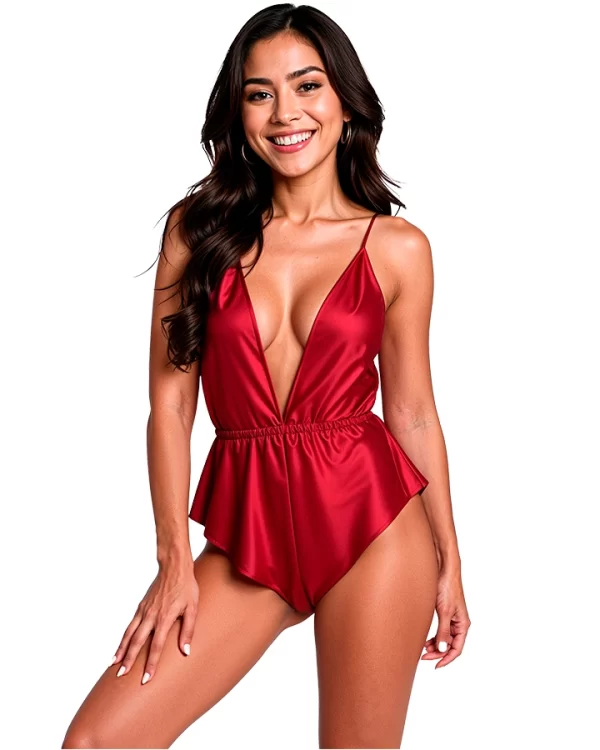 Passion Sensie Body Satynowe Burgund L/XL - Elegancja i Komfort