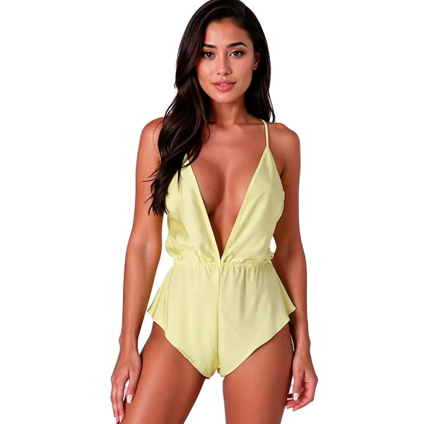 PASSION SENSIE Body Satynowe Lemon S/M - Elegancki Uniwersalny Fason