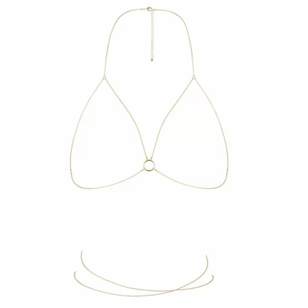 Bijoux Indiscrets Magnifique Gold Bra Chain - Adjustable Body Jewelry