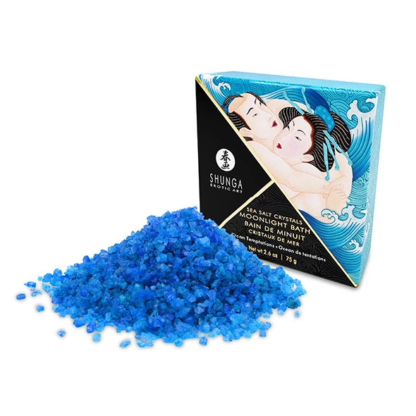 Shunga Ocean Temptations Bath Salts 75g - Dead Sea Crystals & Scented Candle - Boutique Anelma Shunga Ocean Temptations Bath Salts 75g - Dead Sea Crystals & Scented Candle