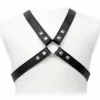 LEATHER BODY UprzÄ…Å¼ mÄ™ska krzyÅ¼owa skora naturalna S-XL czarna