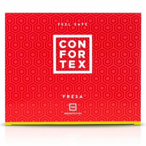 <h2>Confortex Strawberry Scented Anatomical Condoms 144 pcs Pink Transparent</h2>