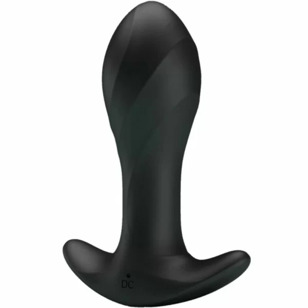 PRETTY LOVE Black Silicone Vibrating Plug 12 Modes USB Rechargeable