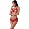 PASSION Cherry Woman Lingerie Set Red S/M - Bra & Thong - Boutique Anelma Passion Cherry Set S/M - Komplet Bielizny Damskiej w Wiśniowym Kolorze