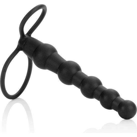 CalExotics Love Rider Beaded Dual Shaft Black Silicone System 14.5cm