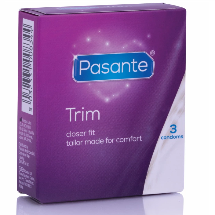 Pasante Trim Thin Latex Condoms 3-Pack Narrow Fit 49mm CE Certified - Boutique Anelma Pasante Trim Thin Latex Condoms 3-Pack Narrow Fit 49mm CE Certified