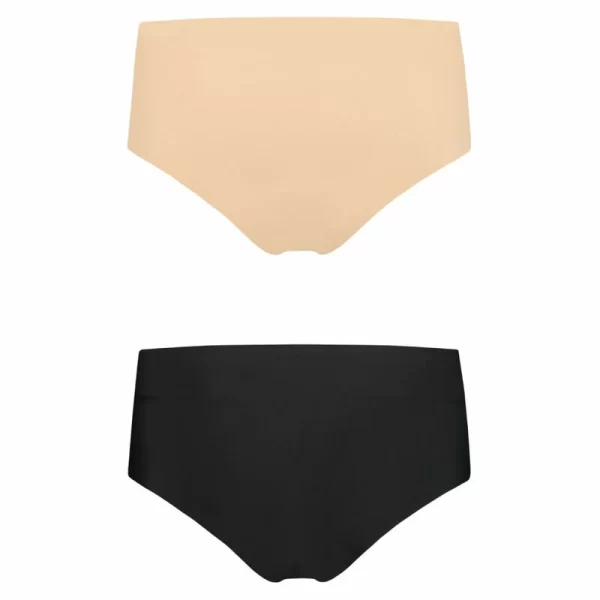 Bye Bra Seamless Invisible Highbrief Panties 2-Pack Size S Beige