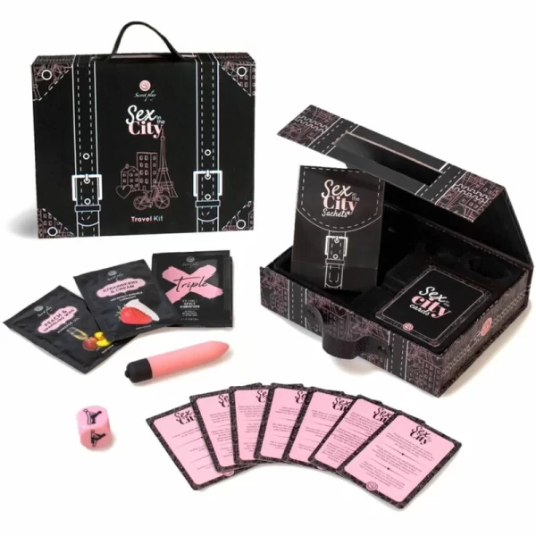<strong>Discover the ultimate travel companion for couples with the Secret Play City Adventure Intimate Travel Kit Multilingual 6in1 Set.</strong> <br><br>Transform your getaway into a memorable experience with this all-in-one kit designed to inspire connection and excitement wherever you go. Specially curated for couples seeking to enhance their journey