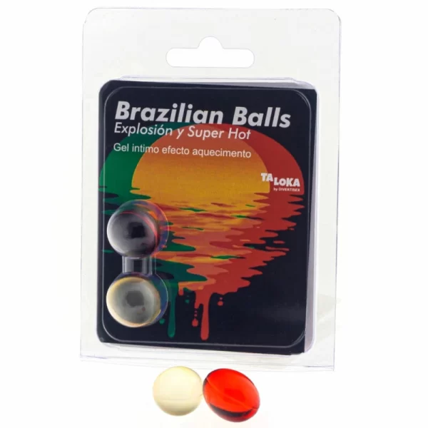 <strong>Taloka Brazilian Balls 2-Pack Intense Heating Gel Capsules</strong><br><br>Discover an innovative approach to intimate care with Taloka Brazilian Balls—two single-use gel capsules designed to enhance personal massages and relaxation rituals. Each sphere contains a unique warming gel formula that gently activates with body heat