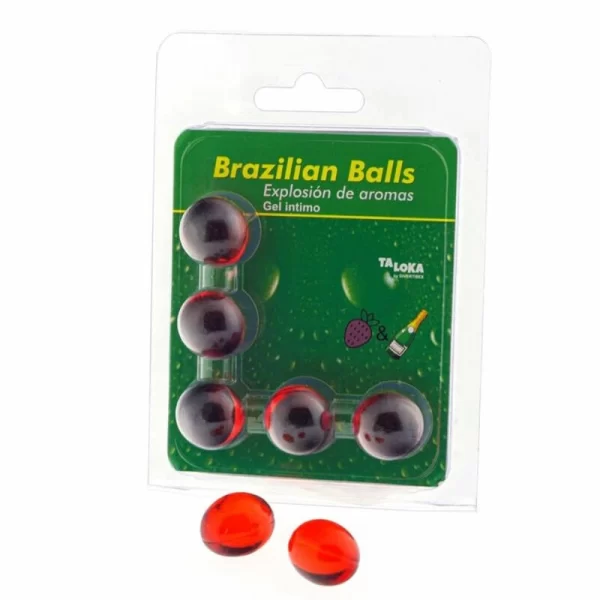 <h2>Taloka Brazilian Balls Intimate Gel 5pcs – Strawberry & Champagne Aroma</h2>