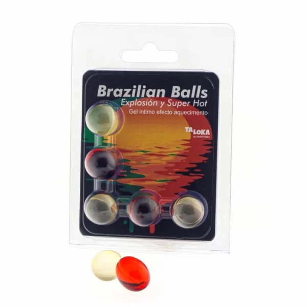 <strong>Taloka Brazilian Balls Super Hot Effect Intimate Massage Gel 5pcs</strong><br><br>Discover an innovative approach to personal care with the Taloka Brazilian Balls Super Hot Effect. This set contains 5 individually wrapped spheres