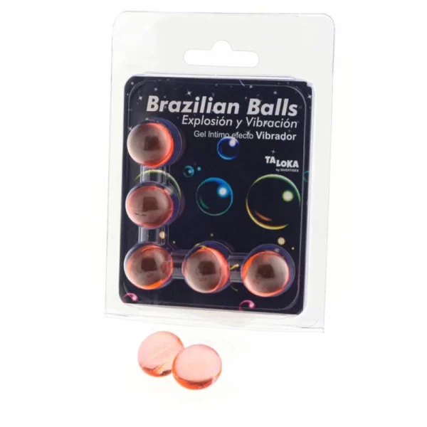 <strong>Taloka 5 Brazilian Balls – Vibrating Effect Massage Gel Capsules</strong><br/><br/>Experience advanced care with Taloka's innovative set of 5 Brazilian Balls