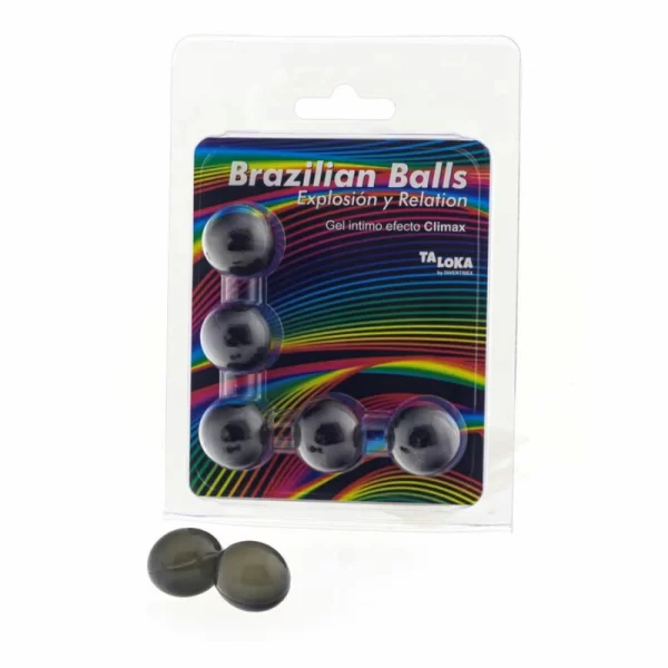 <b>Taloka 5 Brazilian Massage Spheres – Climax Effect Intimate Gel Set</b><br><br>Discover a new dimension of personal care with the Taloka Brazilian Massage Spheres. Each set contains 5 single-use spheres filled with a special gel designed to enhance body massages and personal relaxation rituals. The gel is released upon warming and gentle massage