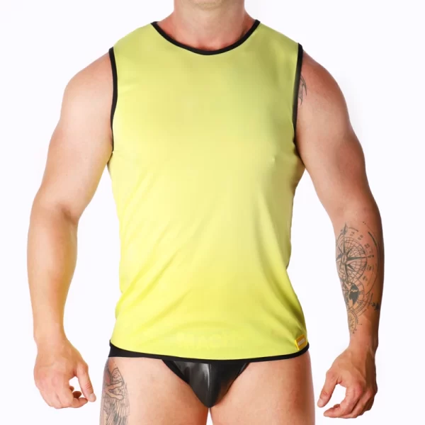 Macho T-shirt mÄ™ski sportowy Å¼oÅ‚ty S/M elastyczny lekki