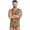 Anais Men Banana Top S - Sleeveless Lycra Shirt with Banana Print - Boutique Anelma Anais Men Banana Top S - męska koszulka z nadrukiem bananow